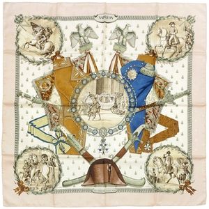 HERMES Paris |100% Silk Scarf Stole Carre 90 NAPOLEON Pink x Multicolor | Ladies